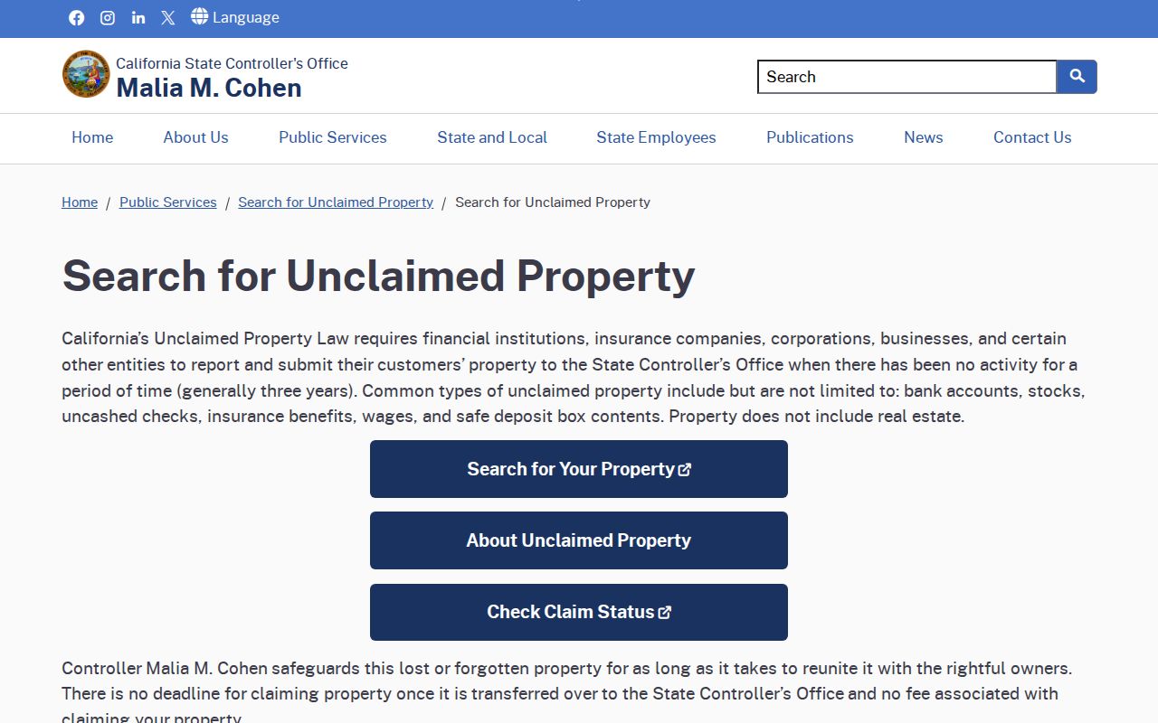 Chico residents directory California unclaimed property search