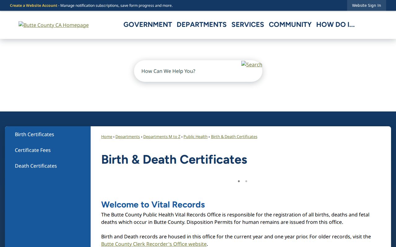 Chico resident lookup using Butte County birth and death certificates